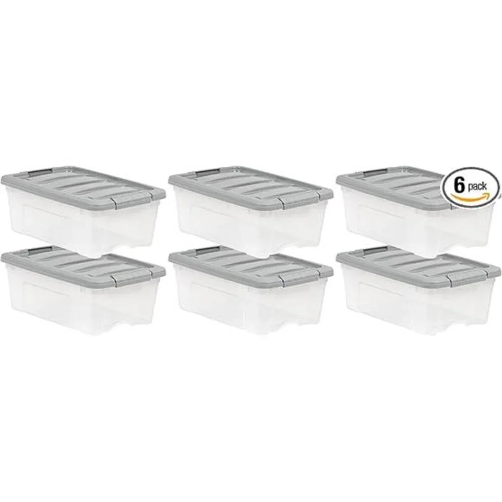 Plastic Storage Containers with Secure Latching Lids, Stackable